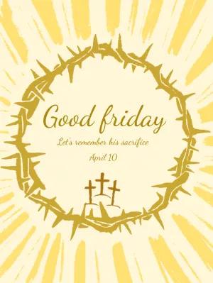 Good Friday Post with Crown of Thorns to Edit Online