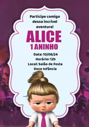 Convite Aniversário A Poderosa Chefinha para Editar Online