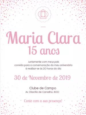 Convite de 15 anos Realeza Rosa para Editar Online