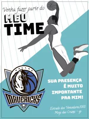 Convite de Aniversário Basquete Mavericks para Editar