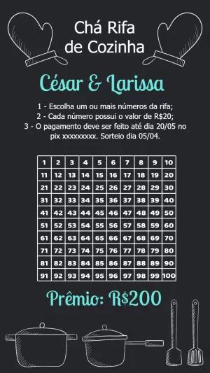 Chá Rifa de Cozinha Estilo Lousa para Editar Online