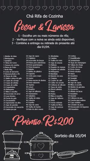 Rifa Chá de Cozinha Estilo Lousa para Editar Online
