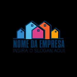 Logo Editável para Imobiliária com Casas Coloridas para Criar