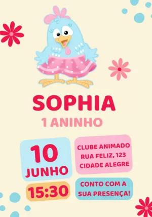 Convite Aniversário Galinha Pintadinha Candy para Editar Online