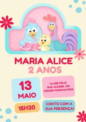 Convite Aniversário Galinha Pintadinha Candy para Editar Online