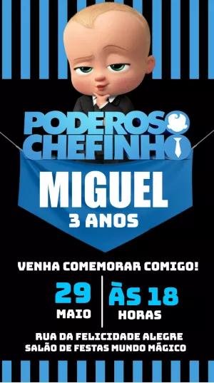 Convite de Aniversário Poderoso Chefinho para Editar Online