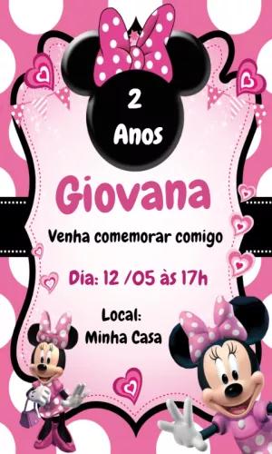 Convite de Aniversário Minnie Mouse para Editar Online