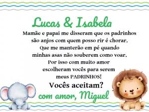 Convite Padrinhos Batismo Safari Baby para Editar Online