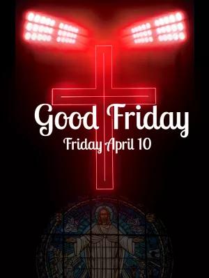 Editable Good Friday Post with Cross for Social Media
