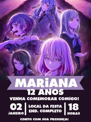 Convite de Aniversário BanG Dream! Ave Mujica para Editar