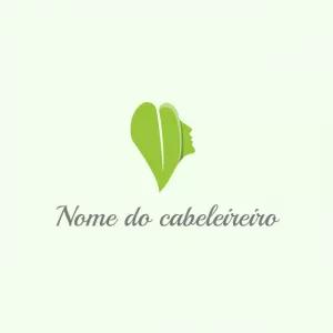 Logo Cabeleireiro Folha Verde para Editar Online