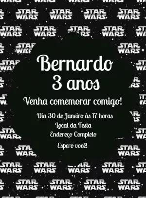 Convite de Aniversário Star Wars para Editar Online