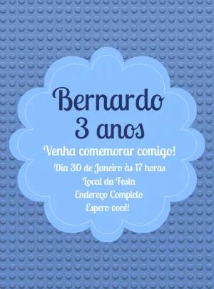 Convite Aniversário Bloquinhos de Montar para Editar Online