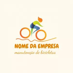 Logo de Bicicleta com Ciclista Colorido para Editar Online