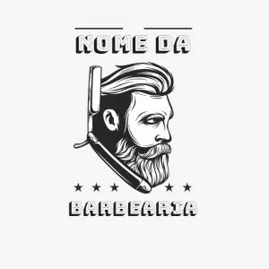 Logo para Barbearia com Barbeiro Vintage Editável Online