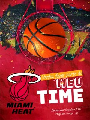 Convite Aniversário Basquete Miami Heat para Editar Online