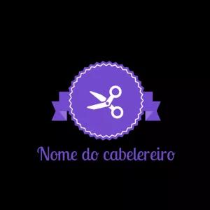 Logo Roxo para Cabeleireiro com Tesoura para Editar Online