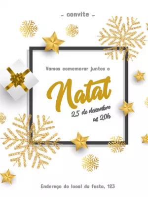 Convite de Natal Dourado e Elegante para Editar Online