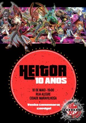 Convite de Aniversário Bakugan com Personagens para Editar Online