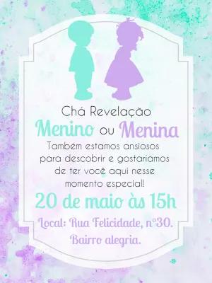 Convite Chá Revelação Menino ou Menina para Editar Online