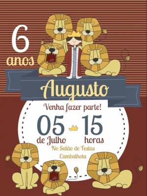 Convite Aniversário Daniel na Cova dos Leões para Editar Online