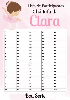Chá Rifa Bailarina: Lista de Nomes Editável para Imprimir