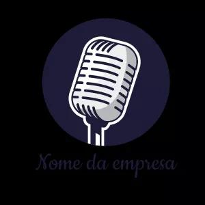 Logo de Microfone para Podcast e Estúdio Editável Online
