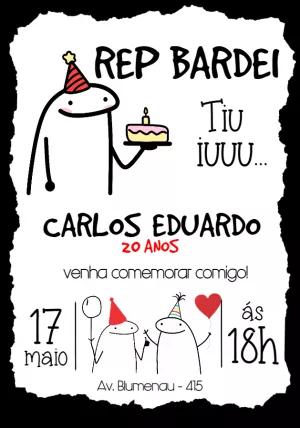 Convite de Aniversário Flork Meme Divertido para Editar Online