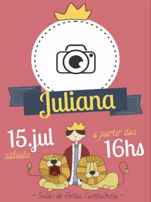 Convite Aniversário Reizinho e Leões com Foto para Editar