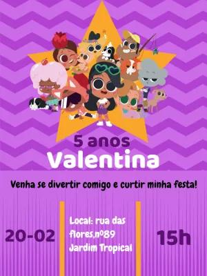 Convite de Aniversário Clube da Anittinha com a Turma para Editar