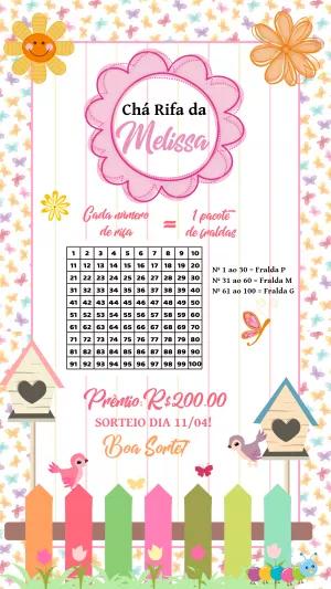 Chá Rifa Jardim Encantado com Borboletas para Editar Online