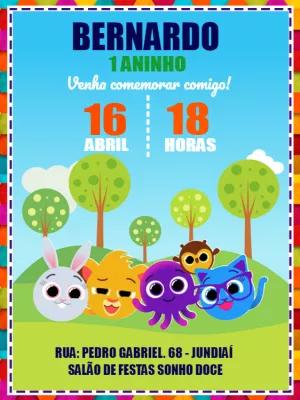 Convite de Aniversário Bolofofos para Editar Online
