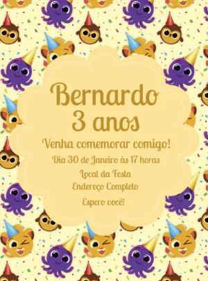 Convite de Aniversário Bolofofos para Editar e Imprimir Online