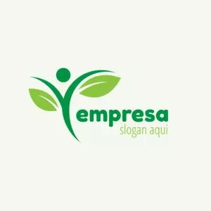 Logo Natureza com Folhas Verdes para Editar Online