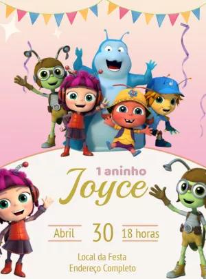 Convite de Aniversário Beat Bugs para Editar Online Grátis