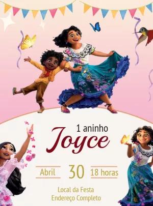 Convite de Aniversário Encanto com Personagens para Editar Online