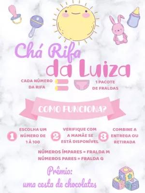 Convite Chá Rifa Raio de Sol para Editar Online