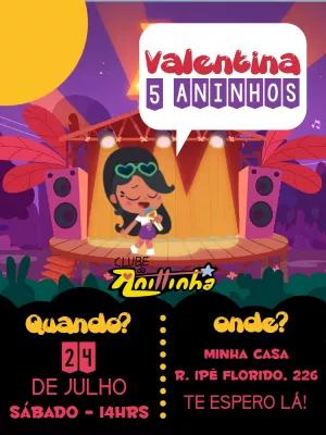 Convite Aniversário Clube da Anittinha para Editar Online
