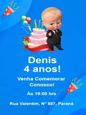 Convite de Aniversário Poderoso Chefinho Editável Online