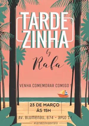Convite de Aniversário Tardezinha Tropical para Editar Online