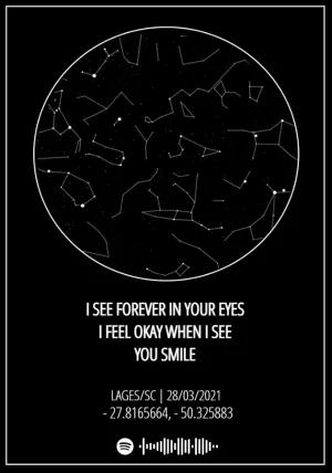 Quadro Mapa das Estrelas Personalizado para Editar Online