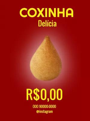 Post de Coxinha para Lanchonete Editável Online