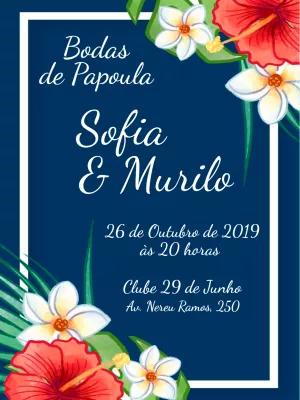 Convite Bodas de Papoula Tropical para Editar Online