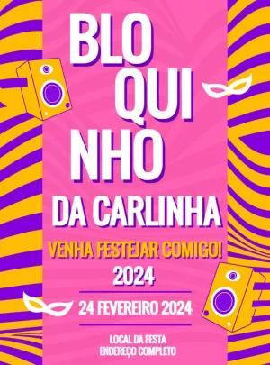 Convite Aniversário Bloquinho de Carnaval para Editar Online