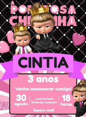 Convite de Aniversário A Poderosa Chefinha para Editar Online