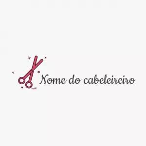 Logo Editável para Cabeleireiro com Tesoura para Editar