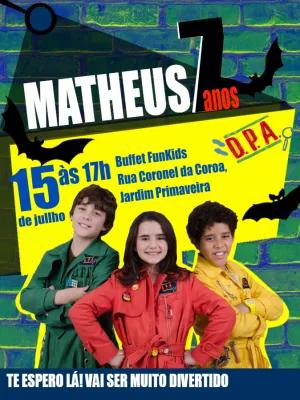 Convite de Aniversário D.P.A. Editável Online para Imprimir