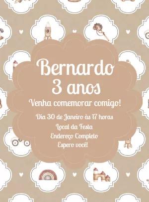 Convite Aniversário Brinquedos Lúdicos para Editar Online