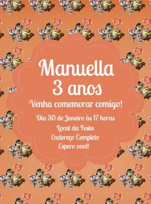 Convite Aniversário 44 Gatos para Editar Online