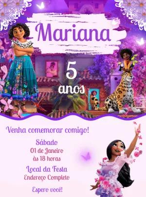Convite Aniversário Encanto Disney para Editar Online